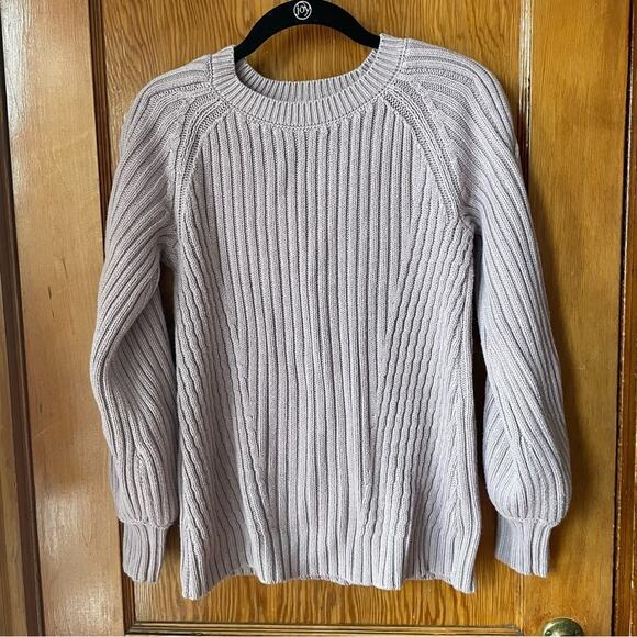 Purple/Grey Simply Vera Wang Ribbed Crew Neck Sweater - Picture 1 of 6